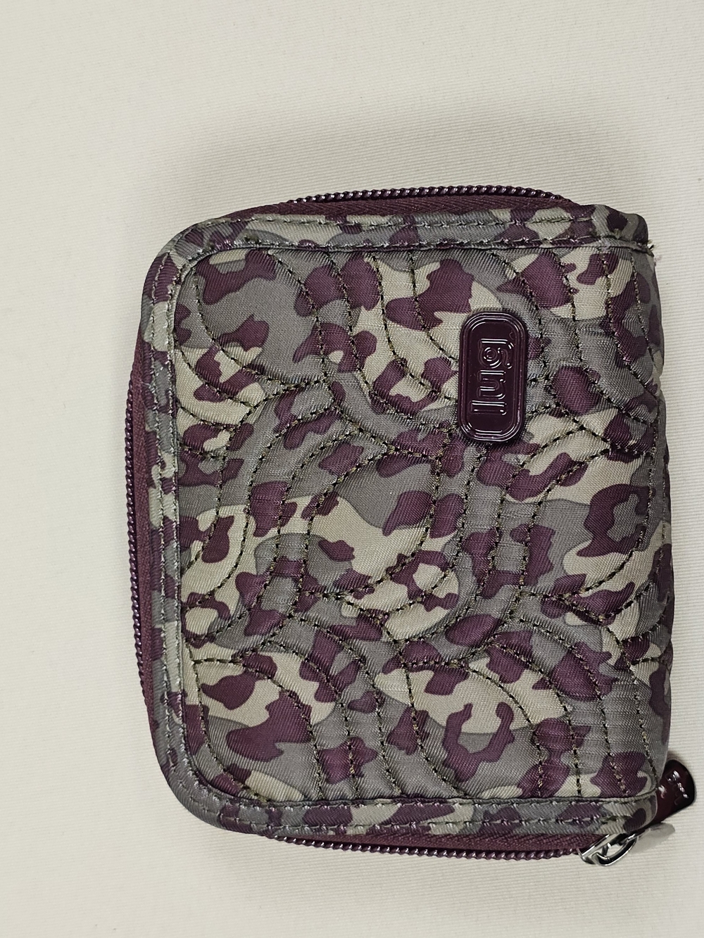lug Splits Quilted Zip Wallet In Leopard Berry